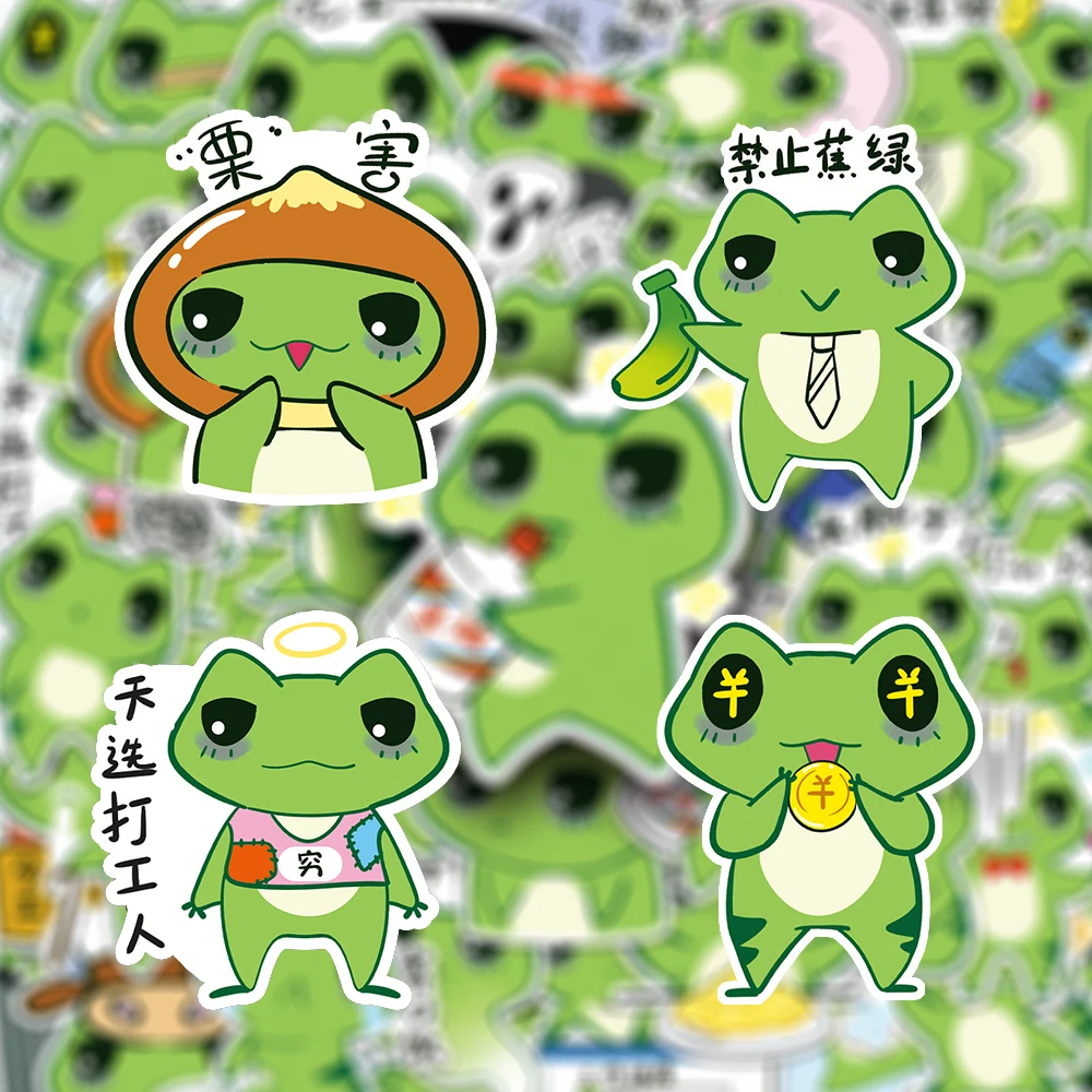 10/30/50 قطعة مضحك لطيف العمل الضفدع الكرتون ملصقات الإبداعية الكتابة على الجدران الشارات مقاوم للماء Laptop بها بنفسك محمول مذكرات الهاتف Kawaii ملصق #1