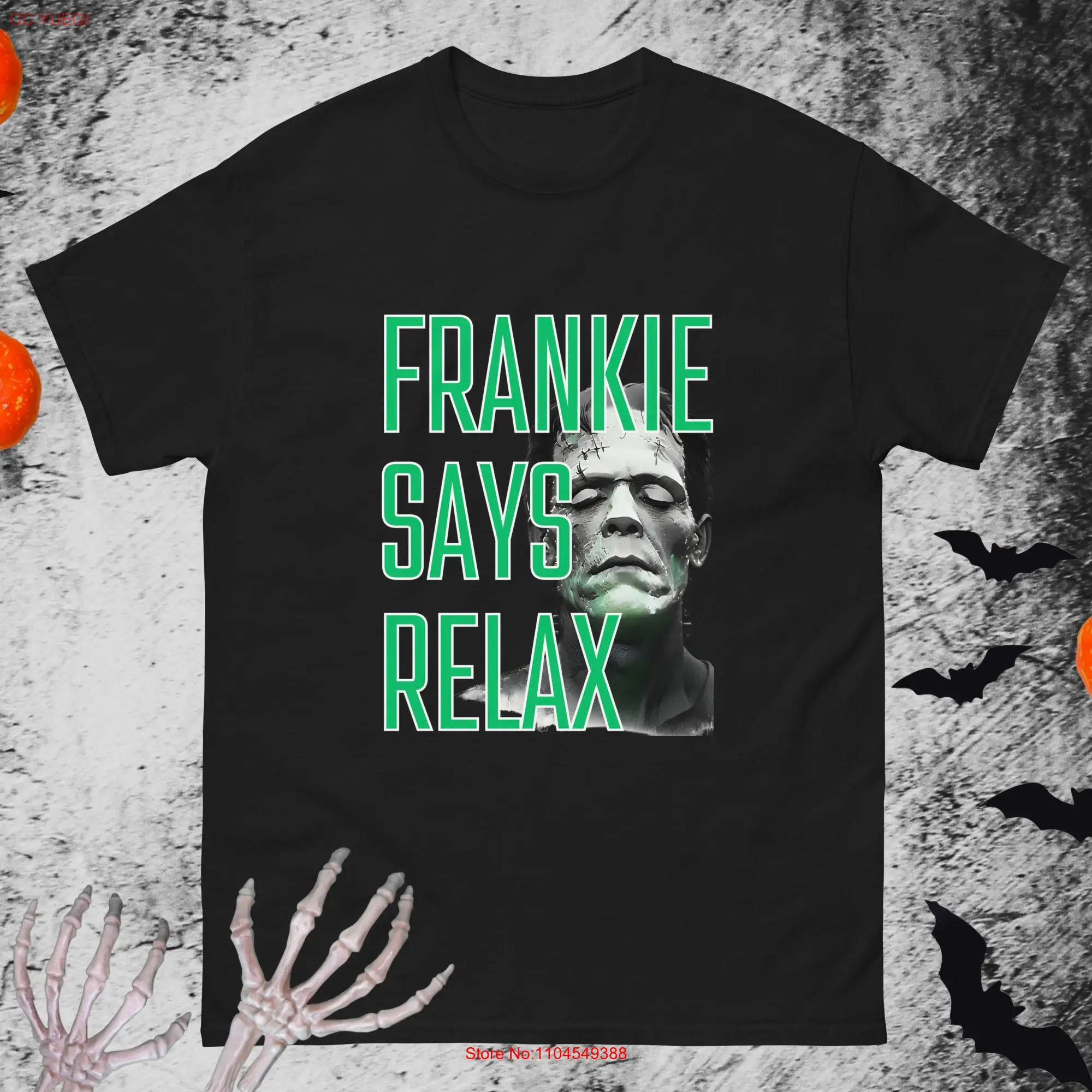 

Funny Frankenstein T Shirt Frankensteins Monster Frankie Says Relax Unique Spooky Idea For Horror Fan