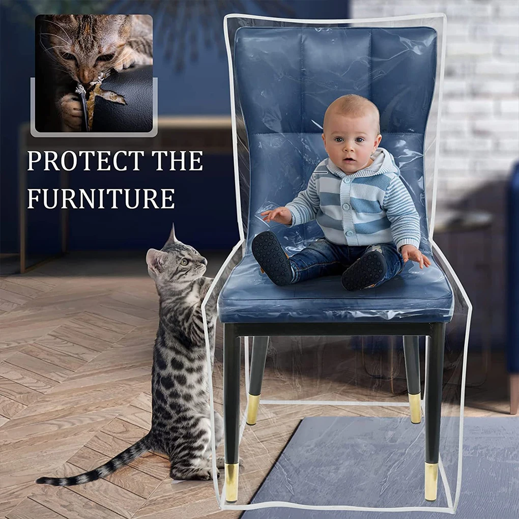 1Pc Clear PVC Chair Covers Dining Chair Universal Waterproof Protector New House Seat Clear Dustproof Slipcover For Home Dining