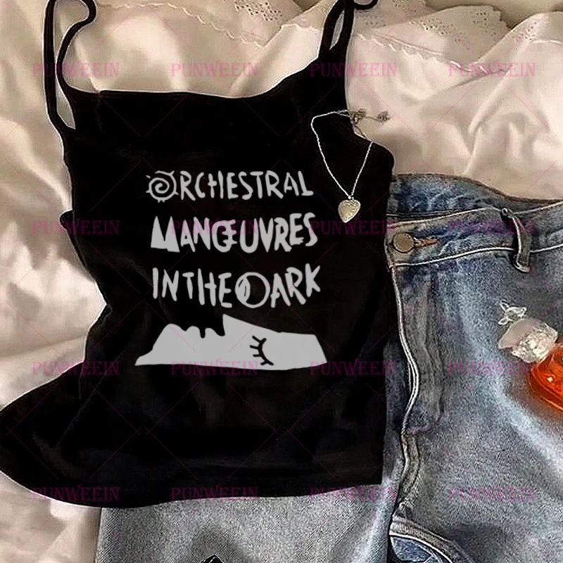 

punk hip hop band letter print Vintage Y2k 90s Emo girl Tank Top Streetwear Harajuku Gothic Graph cute Streetwear crop Tops