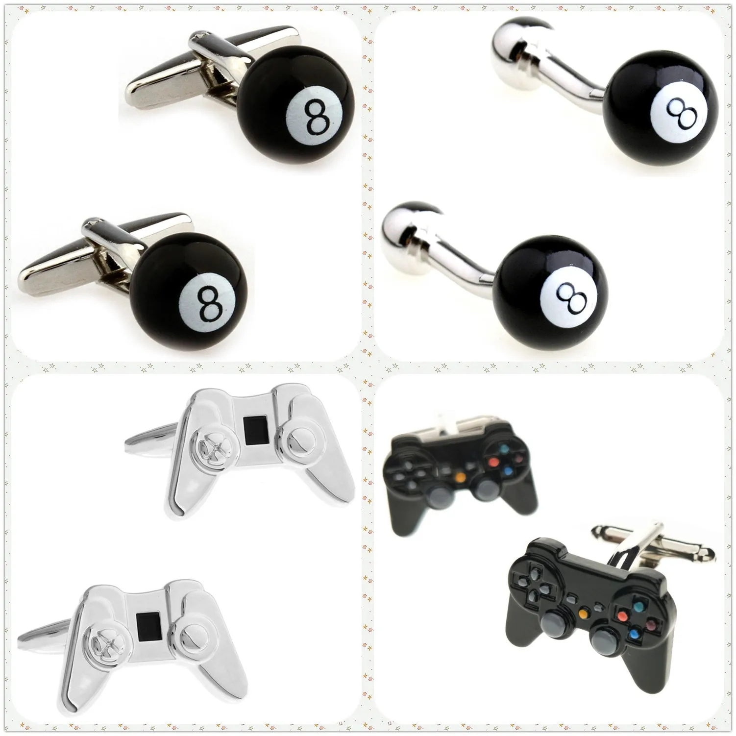 4 Styles TZG Sports Cufflinks Mens Cuff Links Game Ball 8 1 Pair For French Shirt