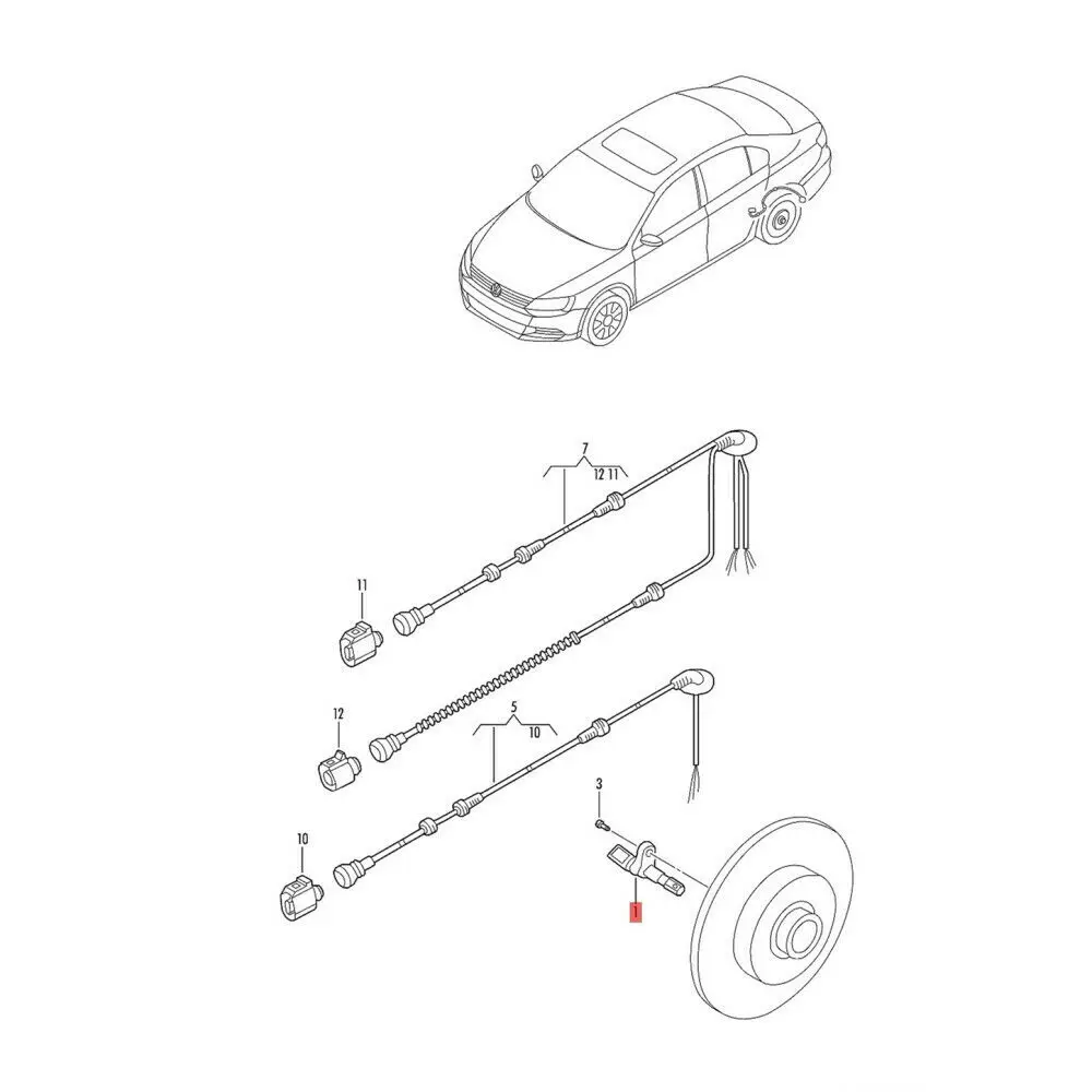 Aantal 2 Achter Rechts Abs Wheel Speed Sensor Zwart 2 Pins Voor Audi Tt A3 Q3 Vw Golf Tiguan Bora beetle Sharan Yeti Superb Wht 003 858