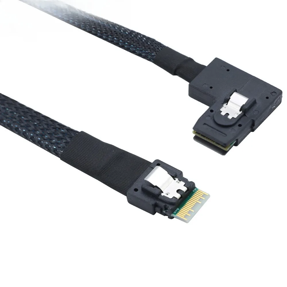 كابل SAS SFF-8087 ذو الزاوية اليمنى SlimSAS 4.0 SFF-8654 4i عالي السرعة - يعزز أداء كفاءة الخادم