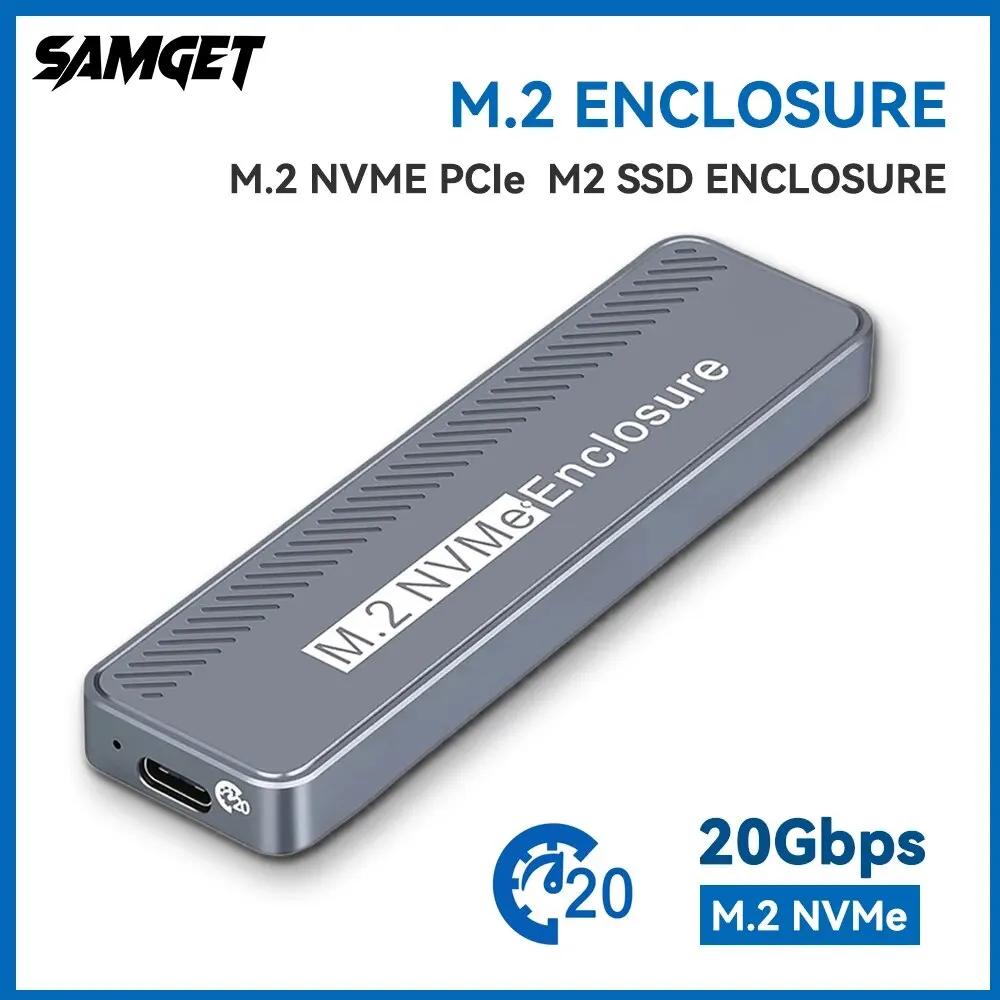 20Gbps M.2 NVME-behuizing USB 3.2 GEN 2X2 Type C NVME SSD-behuizing voor 2230/2242/2260/2280 NVME SSD M/B +M Sleutel Externe behuizing B