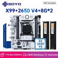 SOYO X99 Motherboard Kit C612 Chip with E5 2650 V4 CPU & DDR4 8GBx2 2133MHz RAM M.2 NVME PCIE3.0x16 SATA3.0 for Desktop Computer