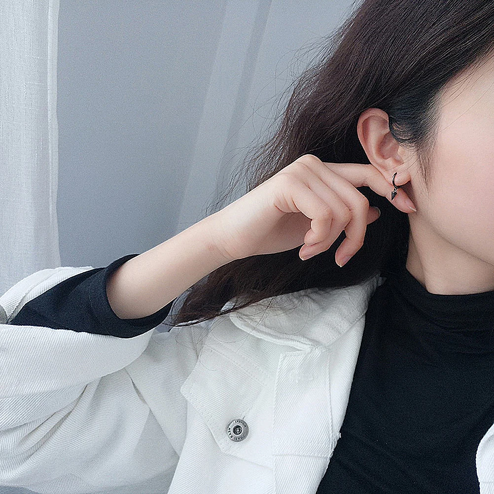 

Earrings for Women Trendy Geometric Sterling Statement Black