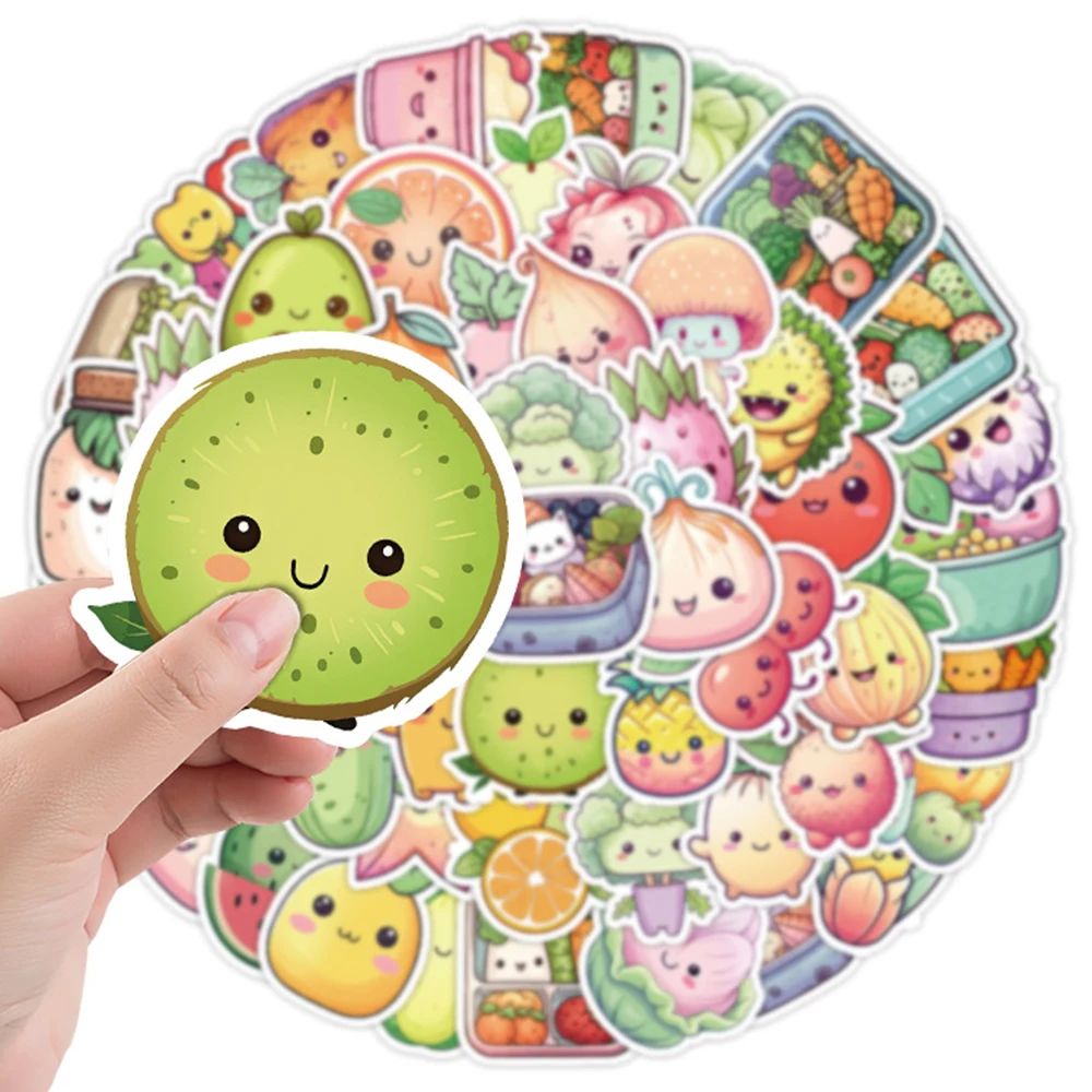 10/30/50pcs Cute Fruit and Vegetable Cartoon Stickers Kawaii Graffiti Kids Sticker Toy DIY Refrigerator Diary Water Bottle Decal