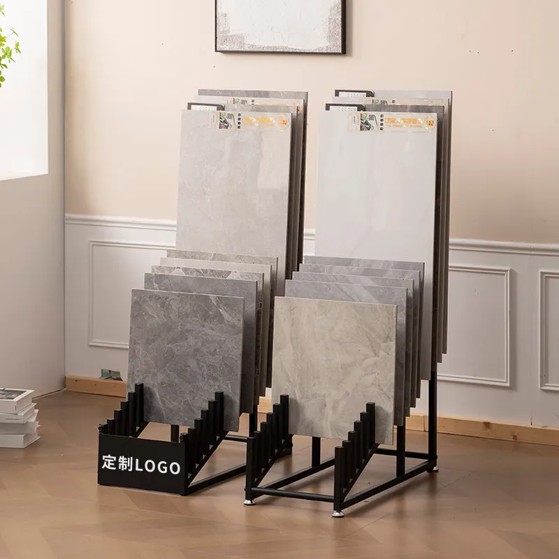 Ceramic tile display rack 800*800 ceramic tile large slate slate display rack 600*1200 stone shelf floor standing insert