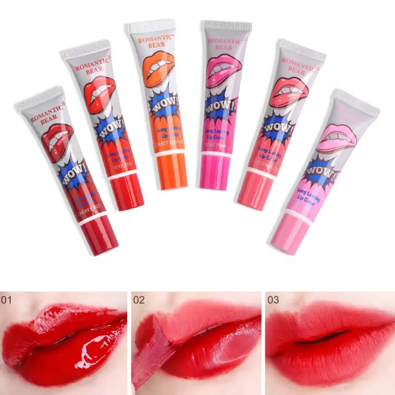 Magie 6 Farben schälen flüssigen Lippenstift wasserdicht dauerhaft keine verblassende Lippen tinte Tränen Lip gloss Tattoo gefärbte Lippen glasur Lippen Kosmetik