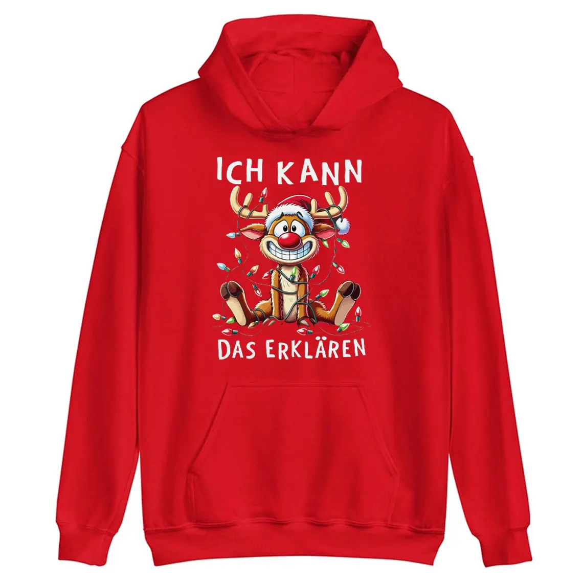 هيرين Weihnachten Reniter Elch Comicstil عيد الميلاد SpruchHoody عادية طاقم الرقبة عادية لينة مريحة ريترو كم طويل تصميم المحملة #2