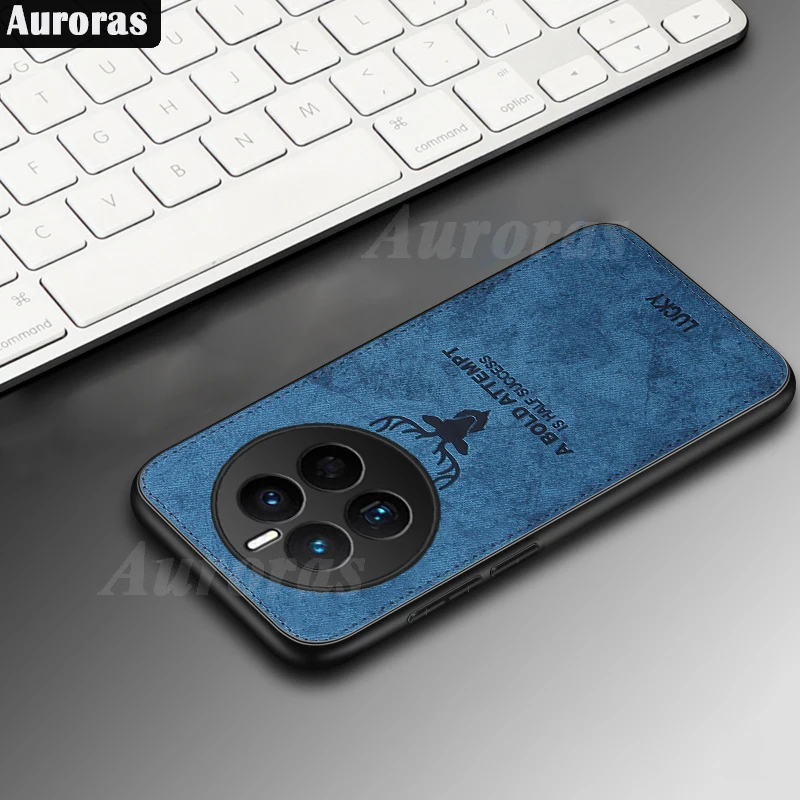 Auroras For Realme 12 Plus Cover Deer Pattern Cloth Texture 3D Elk Printing Soft Phone Case For Realme 12 Pro Plus + Shell