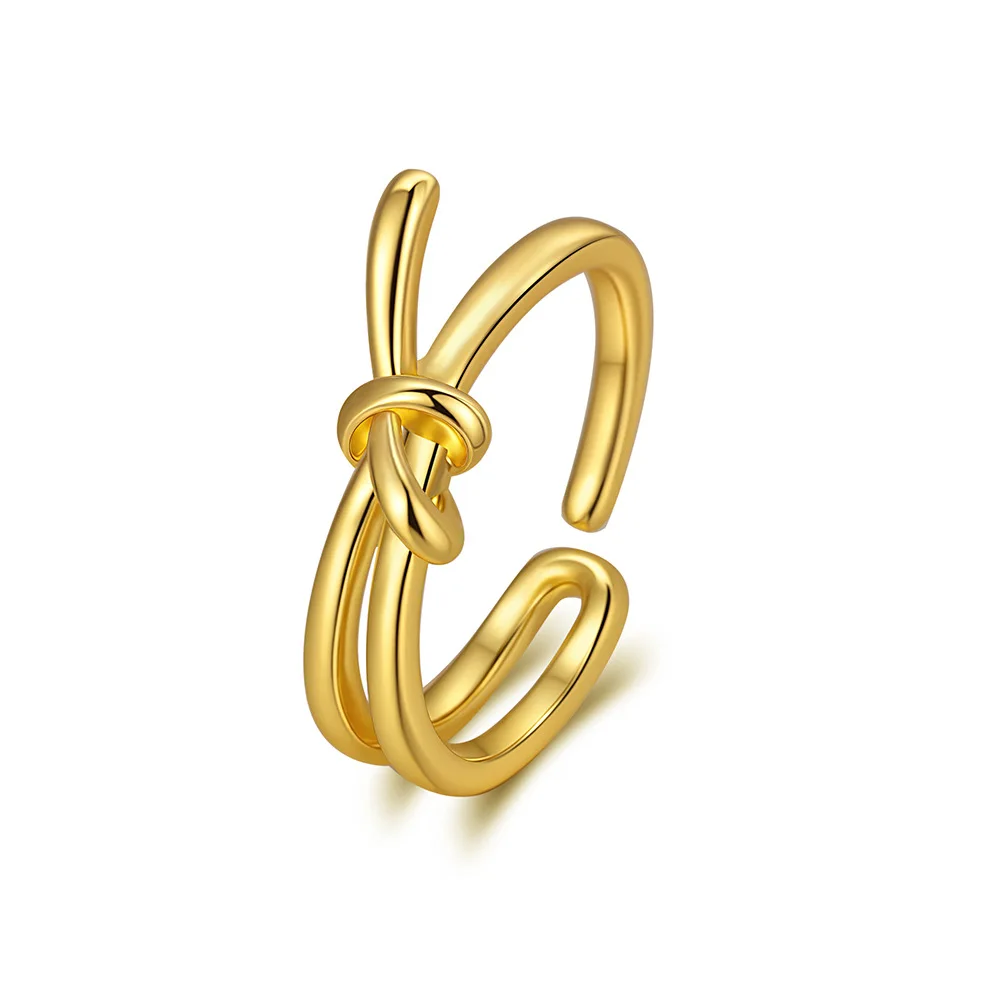

925 Sterling Silver Personalized Fashion Double Knot Ring Birthday Anniversary Party Gift Perfect for Daily Wear