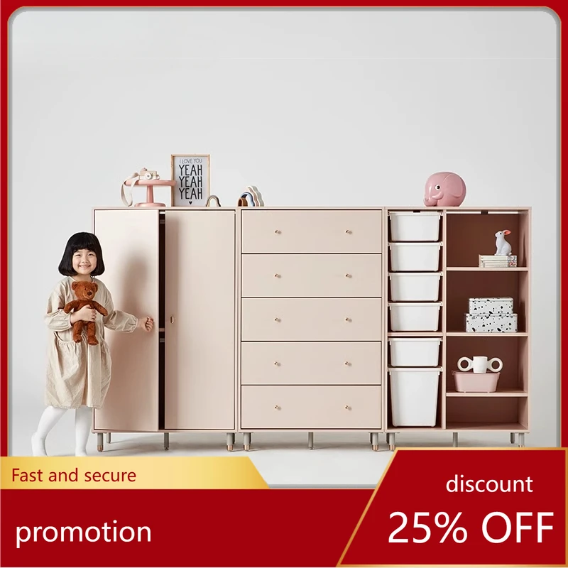 

HT children's chest cabinet solid wood wardrobe bedroom storage small wardrobe storage cabinet