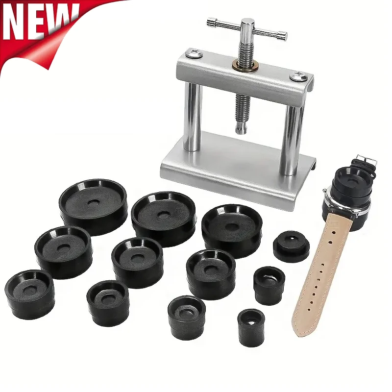 Professional Watch Press Set Watch Back for CASE Closing Tool & Fitting Dies Watch Repairing Tool Die Kit for Watchmaker 12 Mold