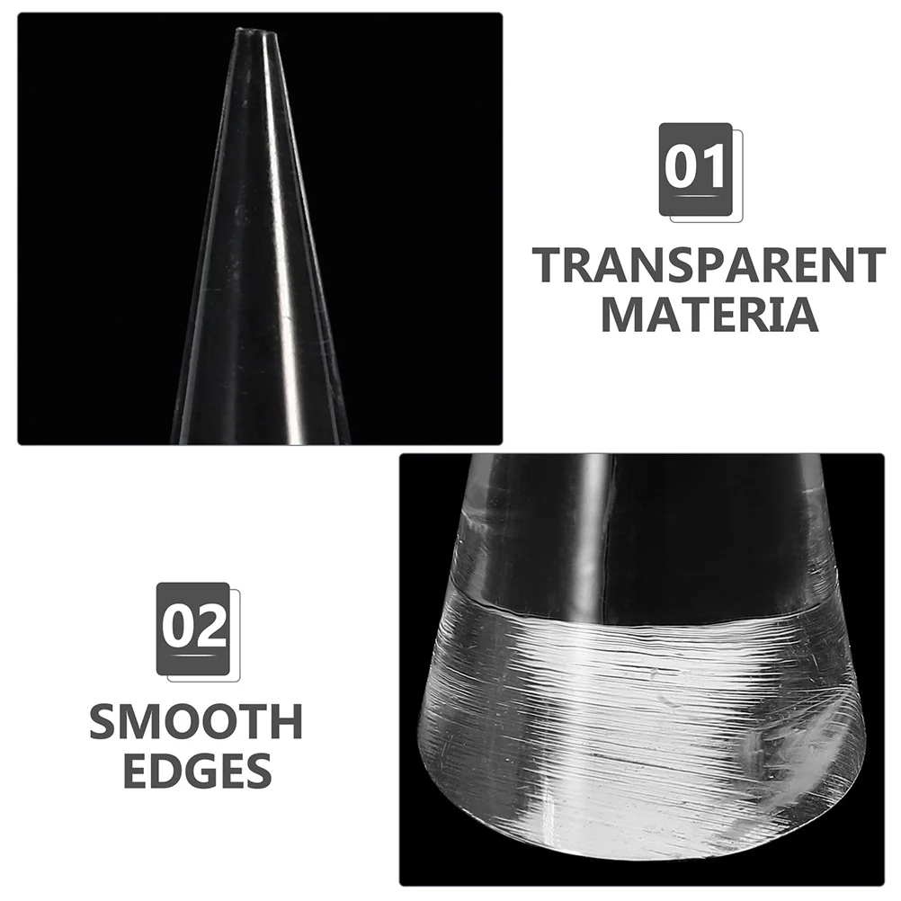 

4 шт., акриловая подставка для колец для ювелирных изделий, конусообразная подставка, стильная привлекательная портативная подставка для выставки, продажа, акриловый конус для колец
