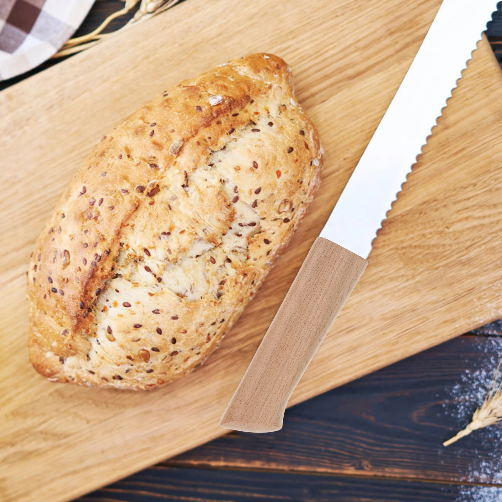 

2pcs Wooden Knife Handle Replacement Beech Wood Repair Kit For Kitchen Cutlery Anti-Slip Grip Handle Upgrade Japanese Knives