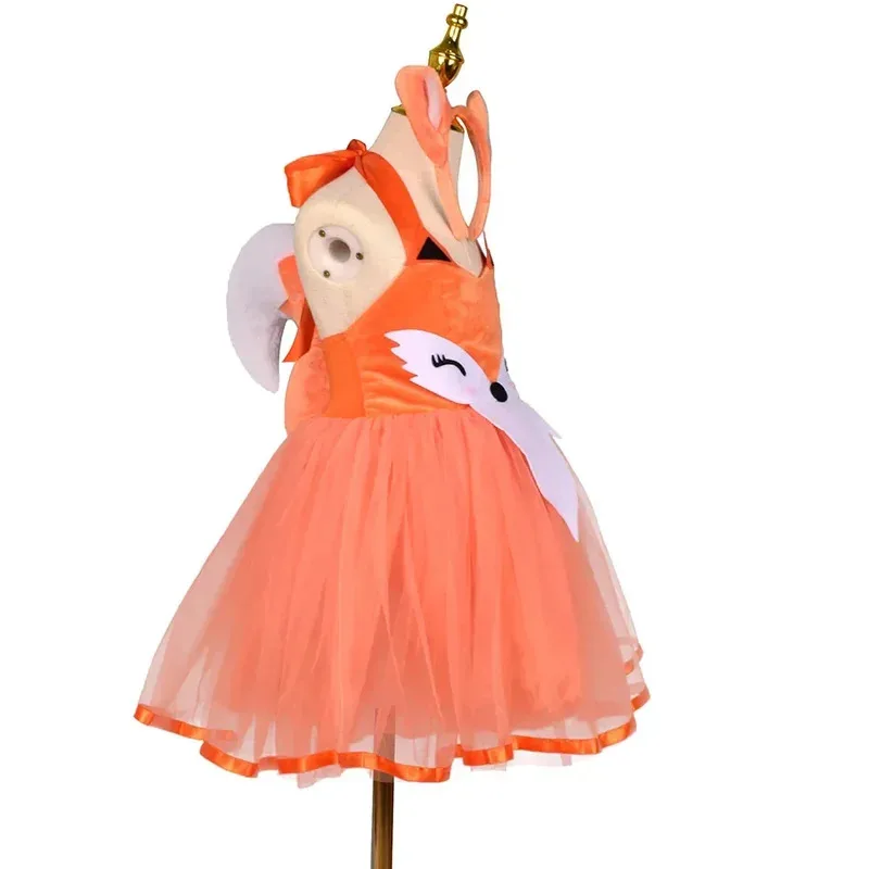

COSda@Cute Girls Halloween Fox Cosplay Costumes for Kids Animal Dress Up with Headband Tail Carnival Chrismas Cloth PurimCOSda@