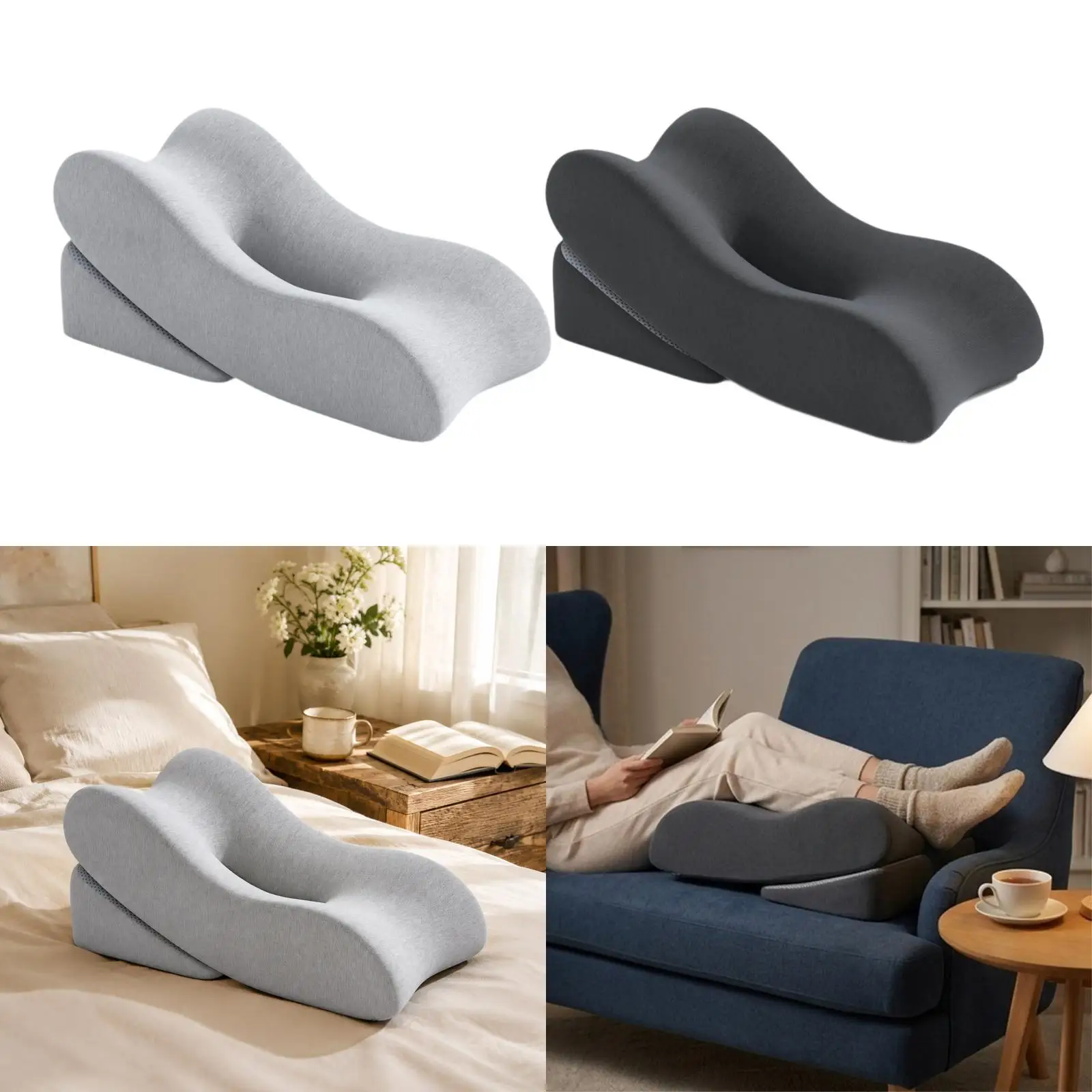 Side Sleeper Knee Pillow Memory Foam Leg Elevation Cushion Ergonomic Wedge for Maternity Relief