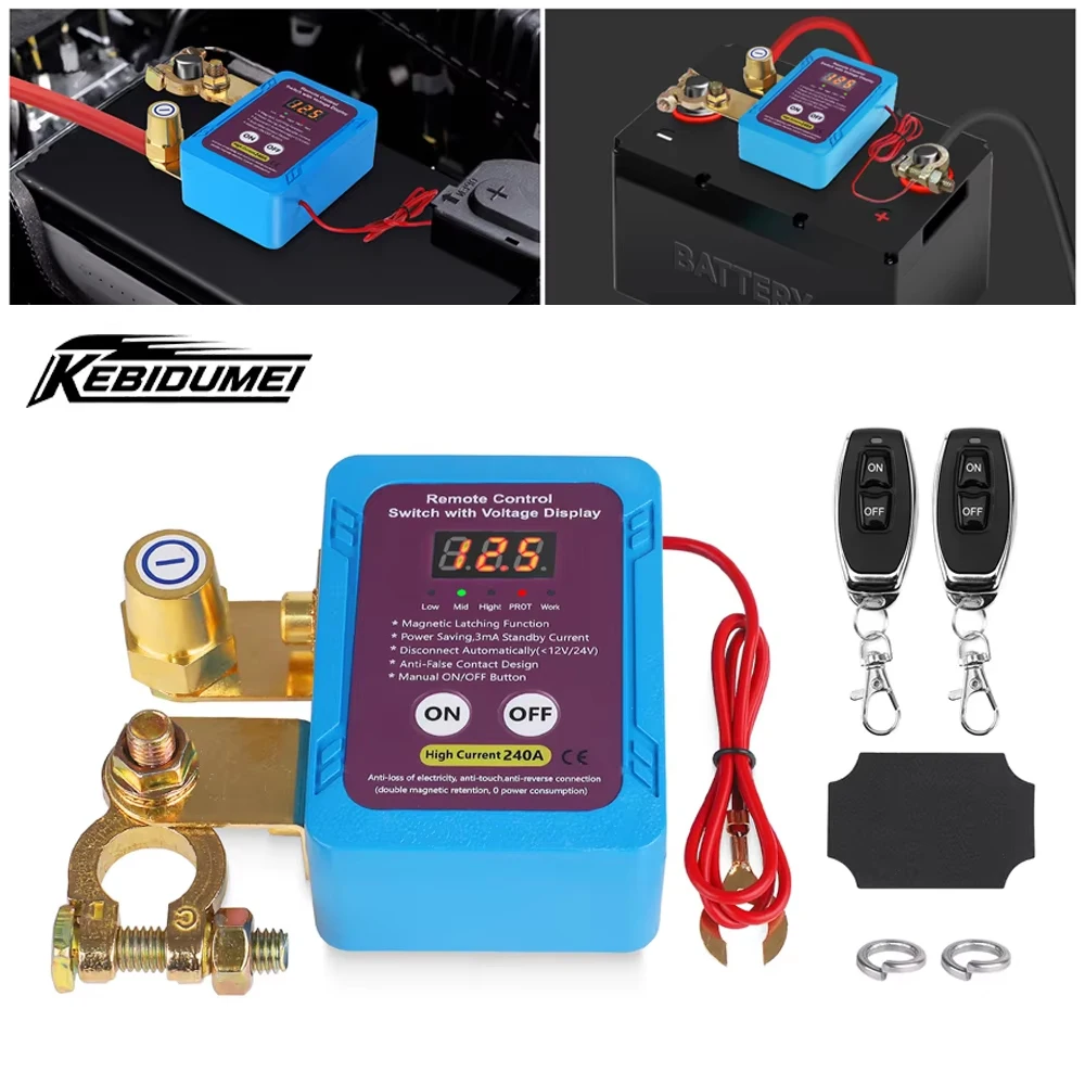 

12V 240A Remote Battery Disconnect Switch Automatic Power Shut Off Switch For Auto Kill Switch Leakage Protection Control Switch