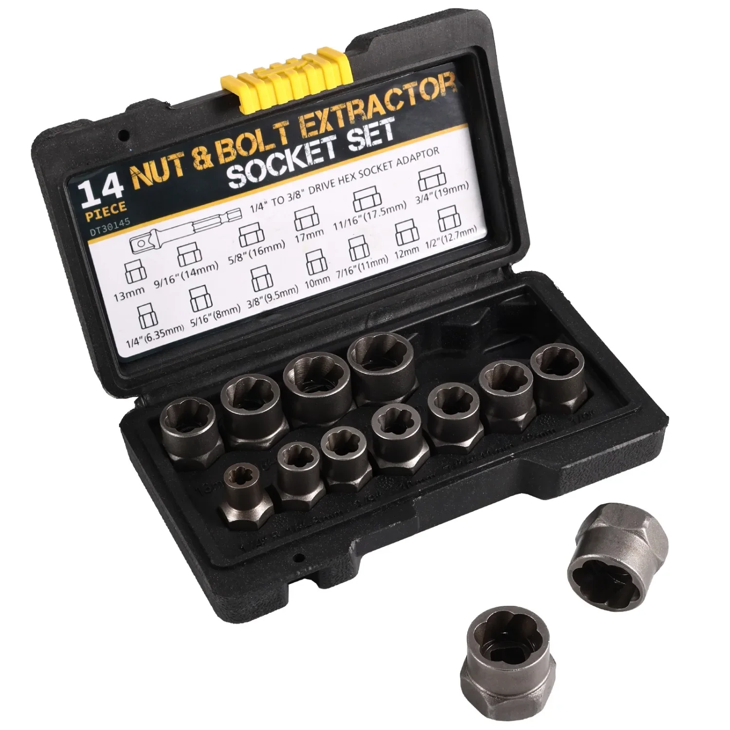 

Набор для извлечения болтов и гаек (10/13/14 шт.) с шестигранным адаптером для удаления поврежденных и заржавевших болтов и гаек, набор ударных головок