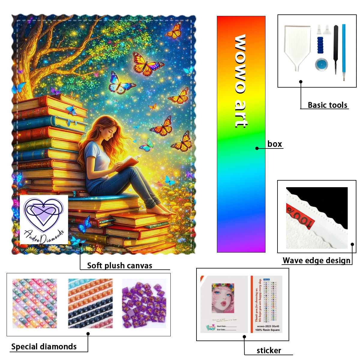 

【Andre Diamond Art】The Knowledgeable woman Resin FD &AB &CR & MT are dazzlingly intertwined With flocking cloth as the base