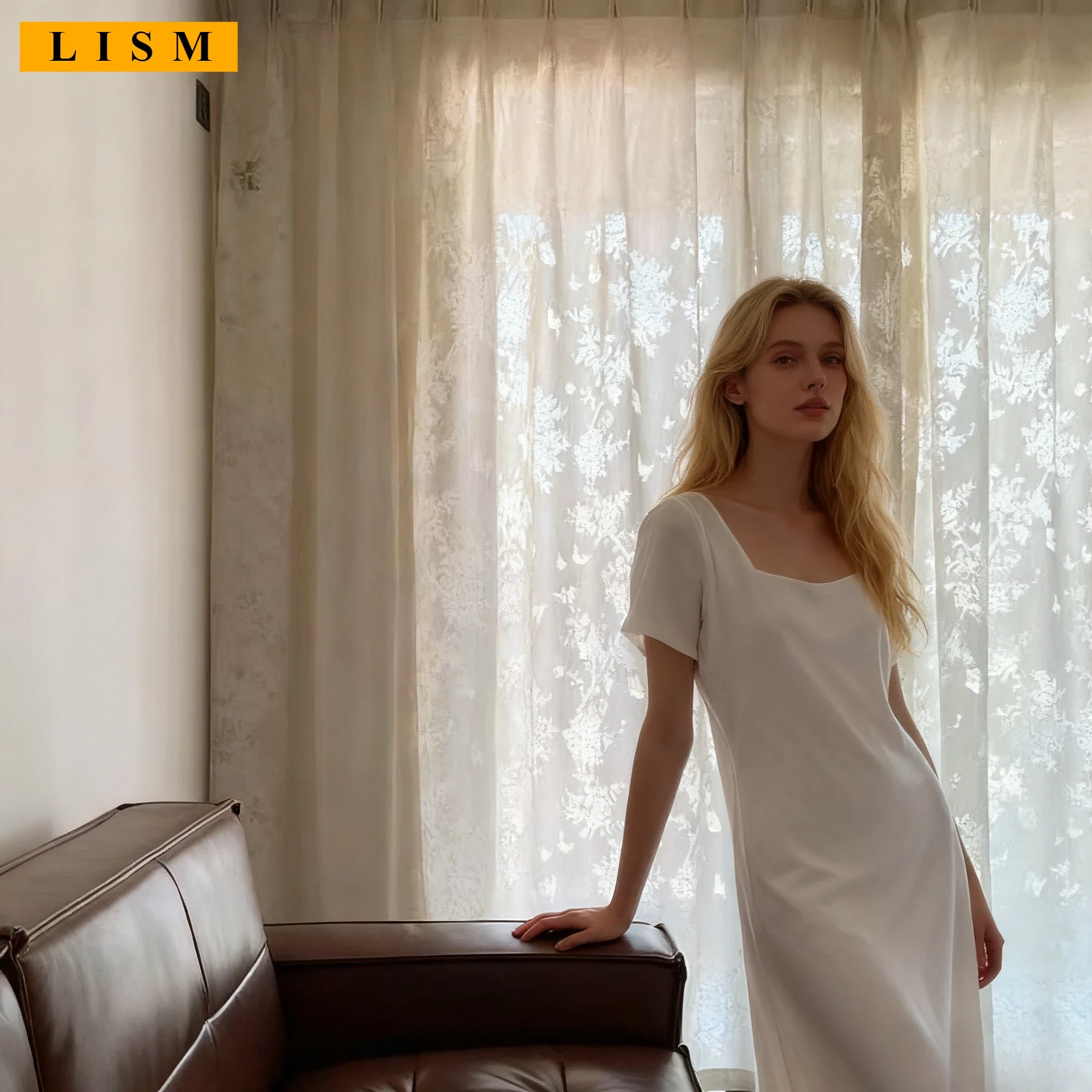 

Pastoral Jacquard Hollow Butterfly Window Screen White Versatile Living Room Bedroom Restaurant Finished Blackout Fabric Custom