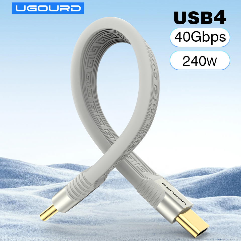  UGOURD Short USB4 Date Cable USB C Thunderbolt 4 Cable 40Gbps Type C to C PD 240W Fast Charging Cord 8K for HDD eGPU Power bank 