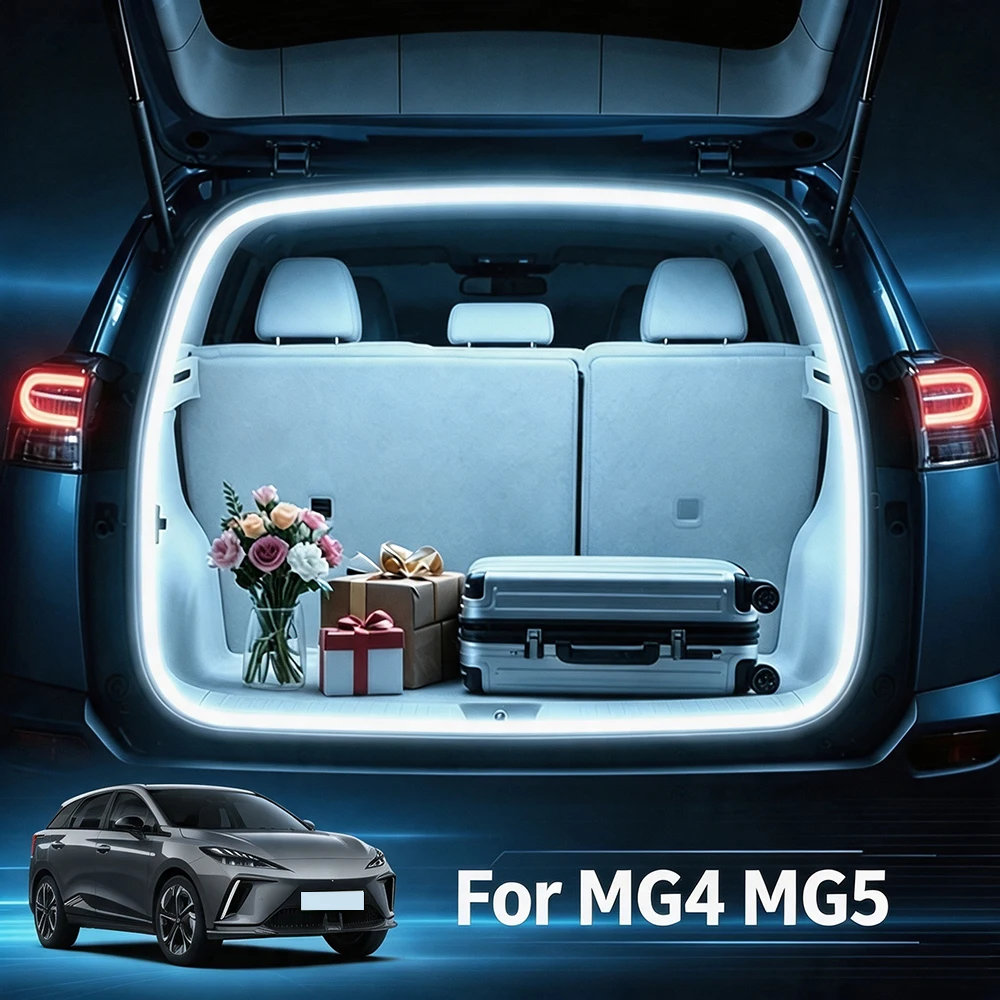 Car LED Trunk Light Strip For MG4 MG5 Automatic Luggage Atmosphere Light Rear Magnetic Induction  Auto Interior Accessories
