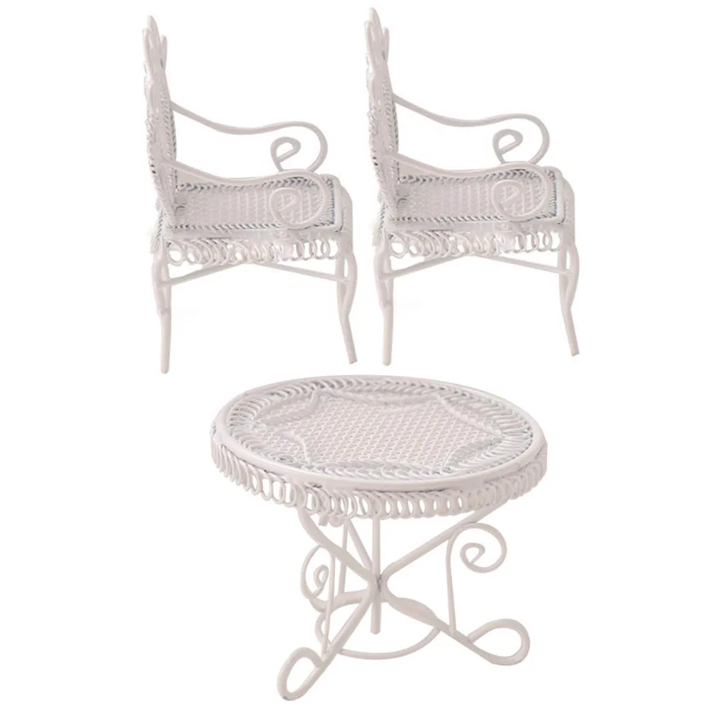 Miniature Scene Models Coffee Table Decor House Chair Iron Child Furniture