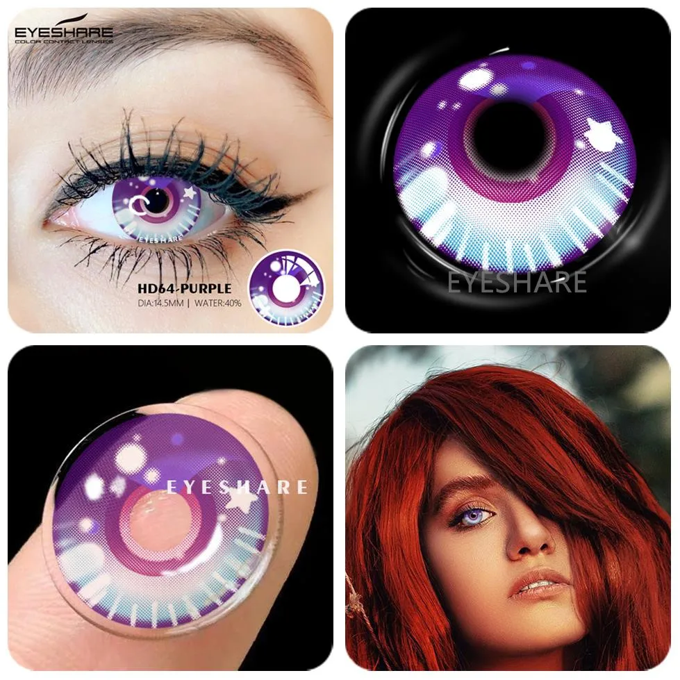 Color Contact Lenses 2pcs Color Lens Eyes Anime Cosplay Cosmetics Colored Contacts Yearly Eye Colored Contact Lenses for Eyes