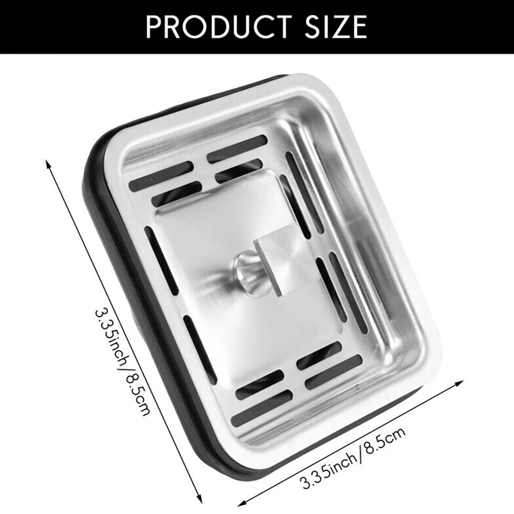 Stainless Steel Square Sink Strainer Plug Kitchen Sink Drain Mesh Stopper Food Waste Crusher Plug Disposer Cover Tool Parts