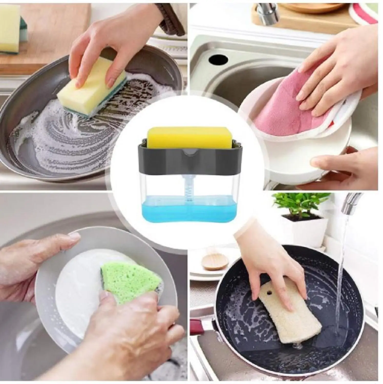 موزع الصابون السائل sScrubbing المنظفات السائلة الاستغناء عن صندوق الصابون السائل مضخة منظم موزع الصابون المطبخ الإسفنج