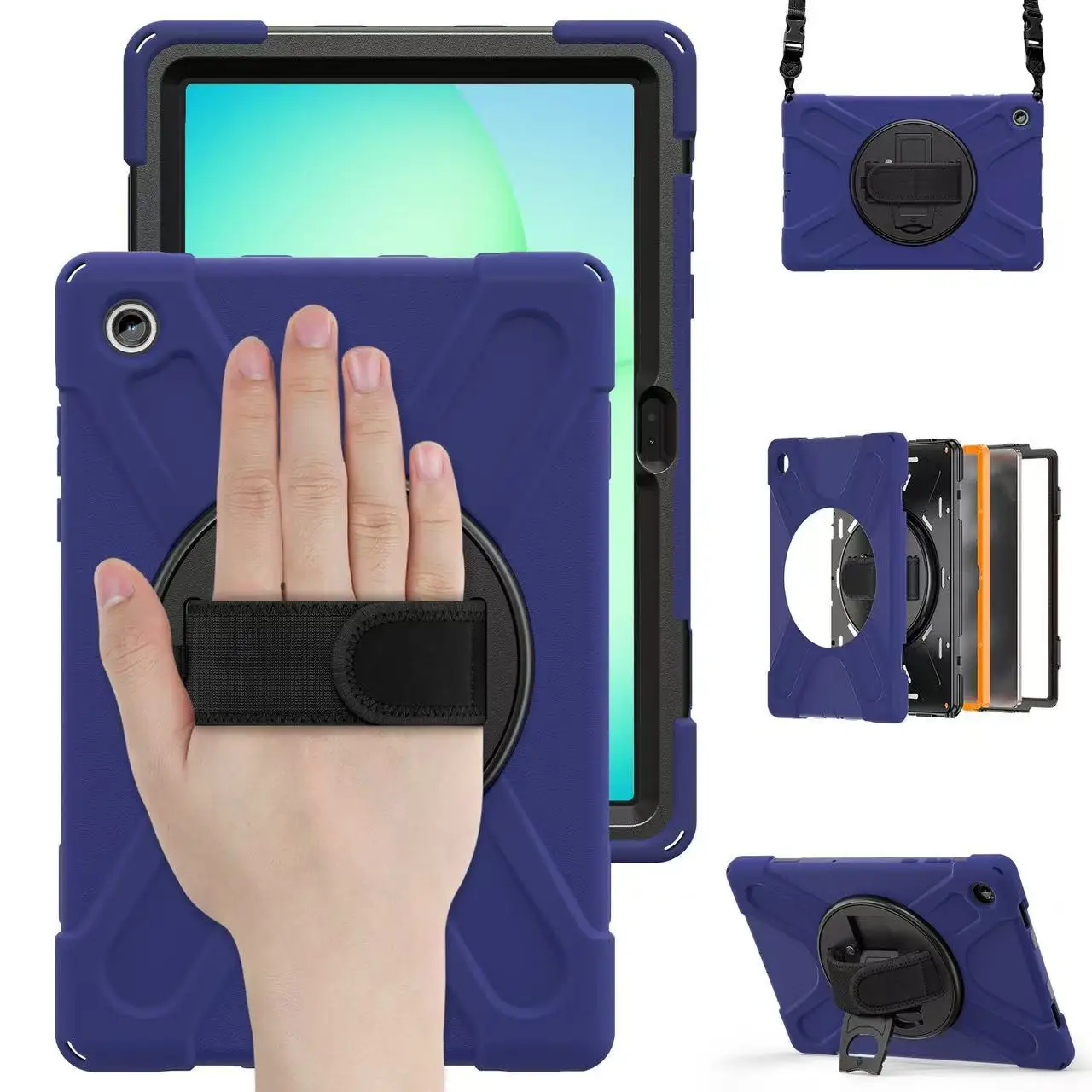 For Samsung Tab S11 S10 S9 FE A8 10.5 A9 8.7 A11 Plus Defender Armor Tablet Case Sleeve Thick Shockproof with Handle Hard Cover