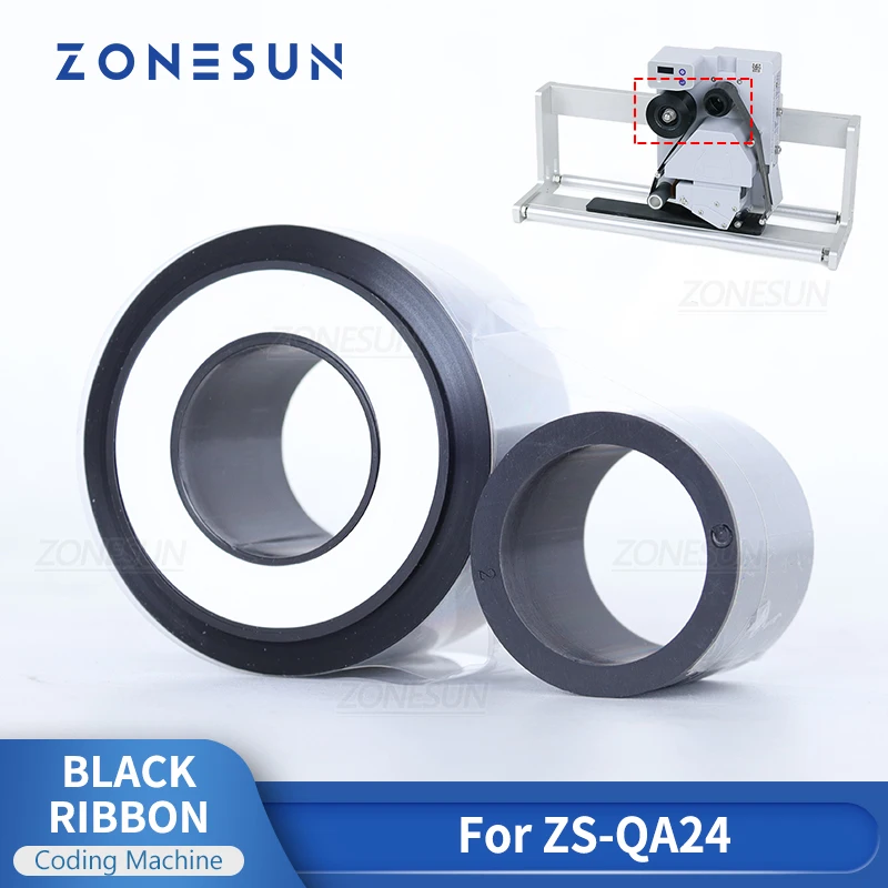 

ZONESUN 26mm*200m Black Thermal Ribbon for ZS-DC24A Date Printing Coder (1 Set)