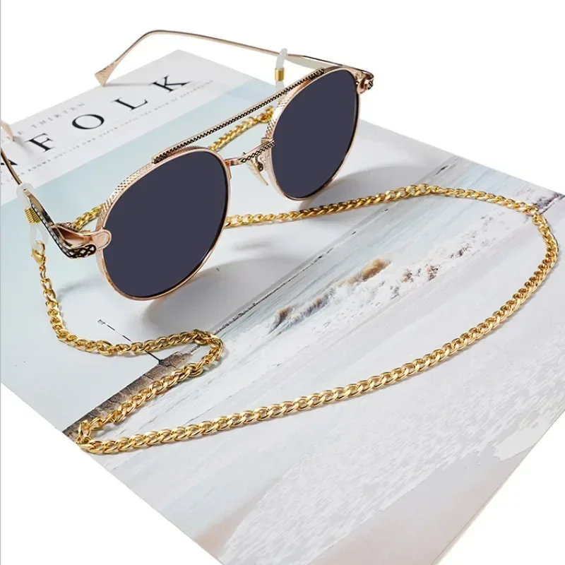 Fashion Reading Glasses Chain for Women Metal Sunglasses Cords Eyeglass Lanyard Hold Straps Eyewear Retainer Coarse Flat Chain