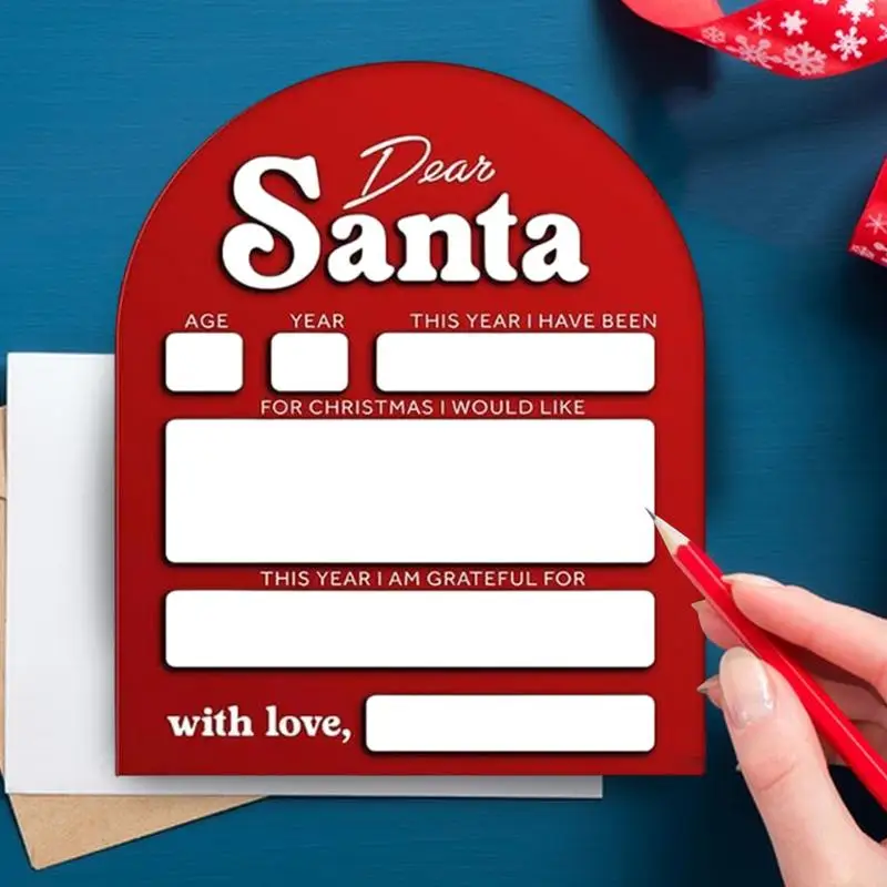 Dear Santa Board Sign Christmas Letter Board With Dry Erase Cute Santa Christmas Decorations Reusable Santa Christmas Board For