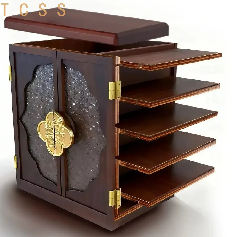 High‑End Exquisite Chinese Retro Walnut Solid Wood Jewelry Box, Decorative Jewellery Storage Case