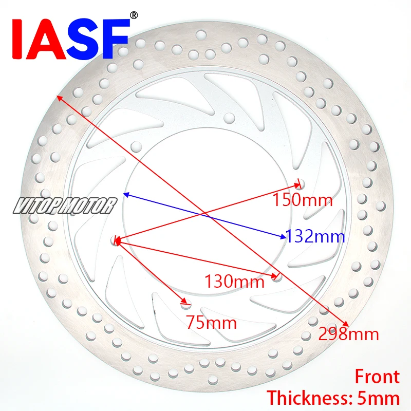 IASF for Yamaha XVS400 96 XVS650 97-04 XVS1100 Drag Star 99-04 XVS650A Dragstar Classic 98-07 Motorcycle Front Brake Disc Rotor - view 2