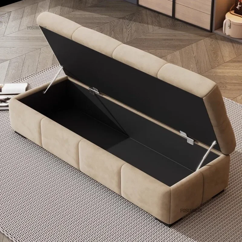 Nordic Entrance Shoe Change Stool Cream Storage Bedside Stool Italian Home Furniture Cloakroom Sofa Ottomans Storage Bench