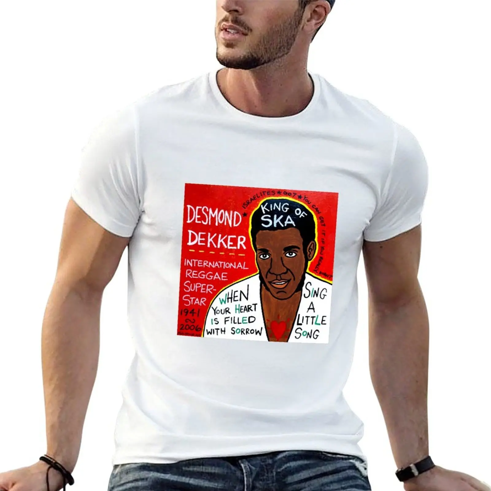 

Desmond Dekker Reggae Ska Folk Art T-Shirt t shirts for man cotton man t shirts cotton men t shirt cotton 100% T-shirt