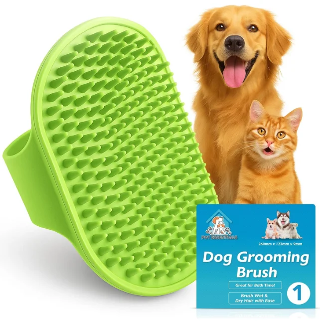 Multi‑Functional Pet Shower Brush Soft Silicone Massaging Brush Dog Cat Grooming Tool Remove Loose Fur For Bathing Daily Care