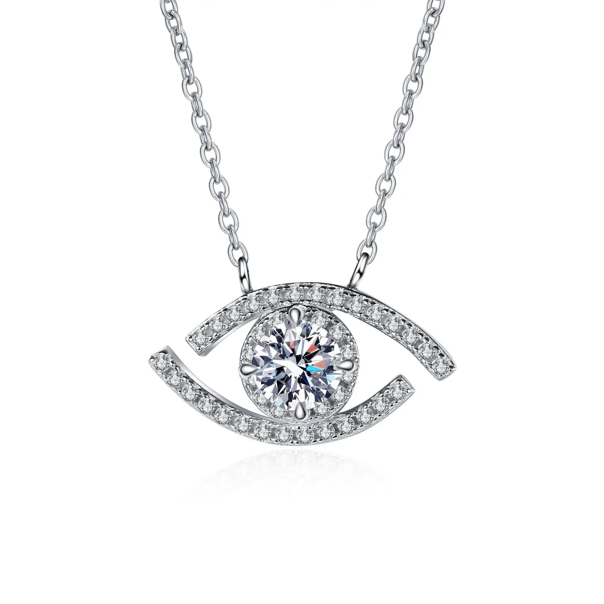 

925 Sterling Sliver South African Moissanite Diamond 0.5ct Devil's Eye Moissanite Necklace For Women Fashion Jewelry