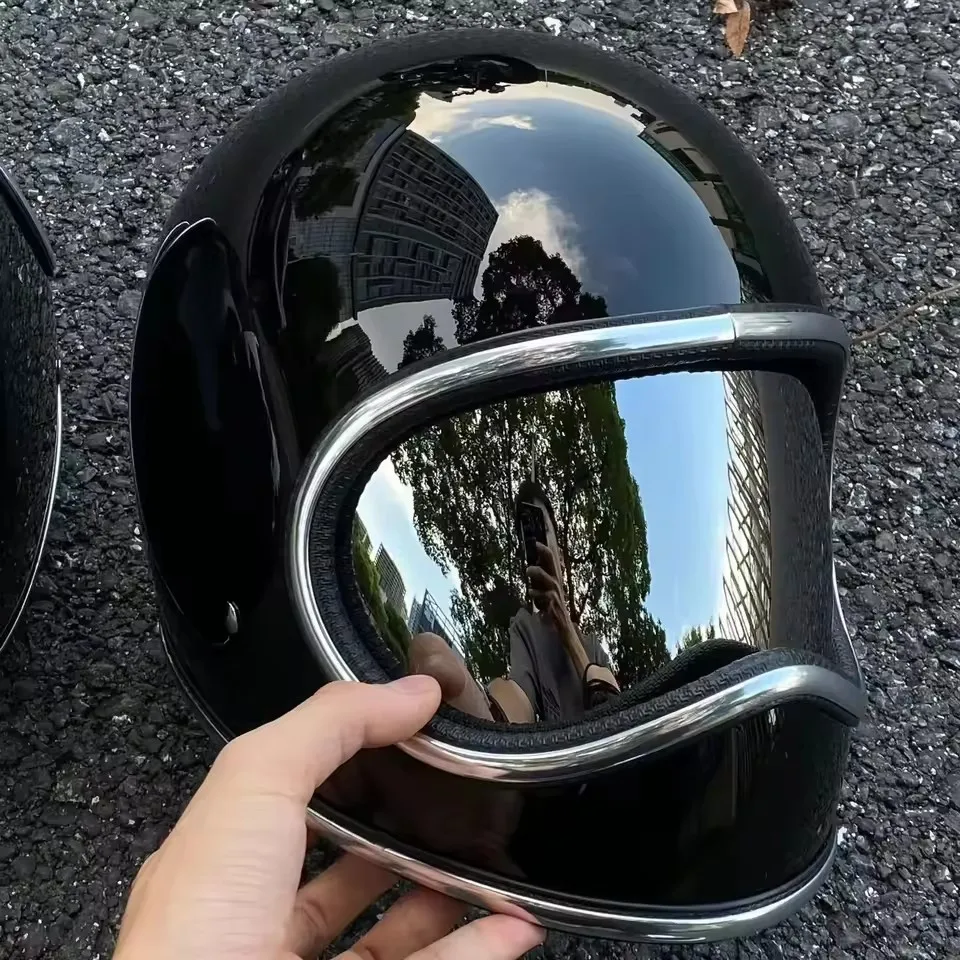 Motorcycle Helmet Korea Japan Style Tech Fiberglass Shell Moto Helmet DAVID 2 Series Rider Gears Korea Style Vintage Capacete