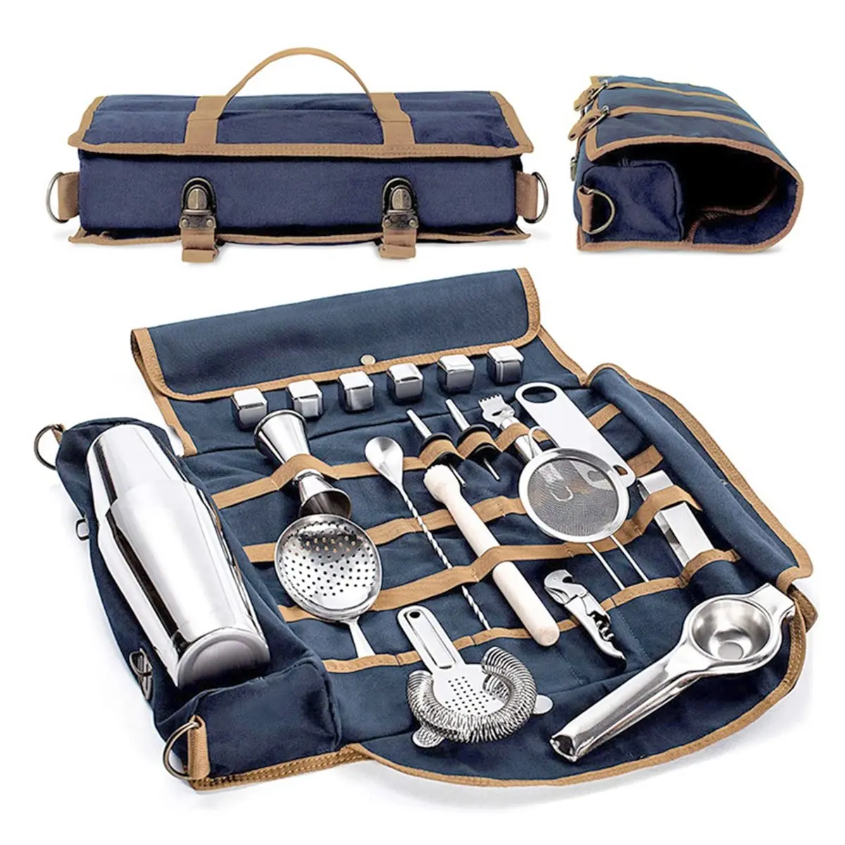 2026 New New Bartending Toolkit, Multi-Functional Bartending Bag, Outdoor Portable Single Shoulder Bag, Travel Bartender Kit Bag