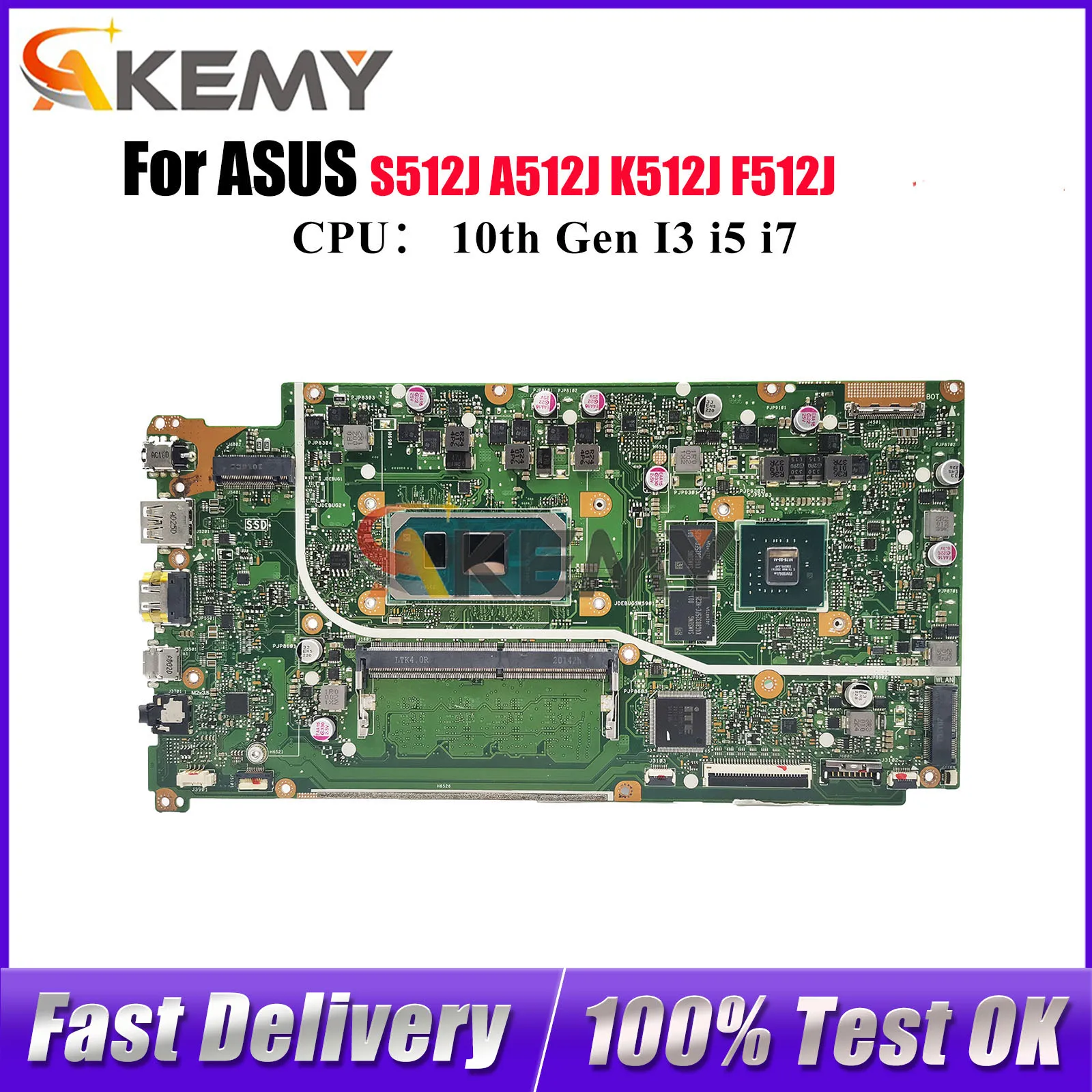 

X512JP Laptop Motherboard For ASUS S512J X512JAW K512J F512J X512JF A512J X512JP X512JAU X512J Mainboard With 10th Gen I3 i5 i7