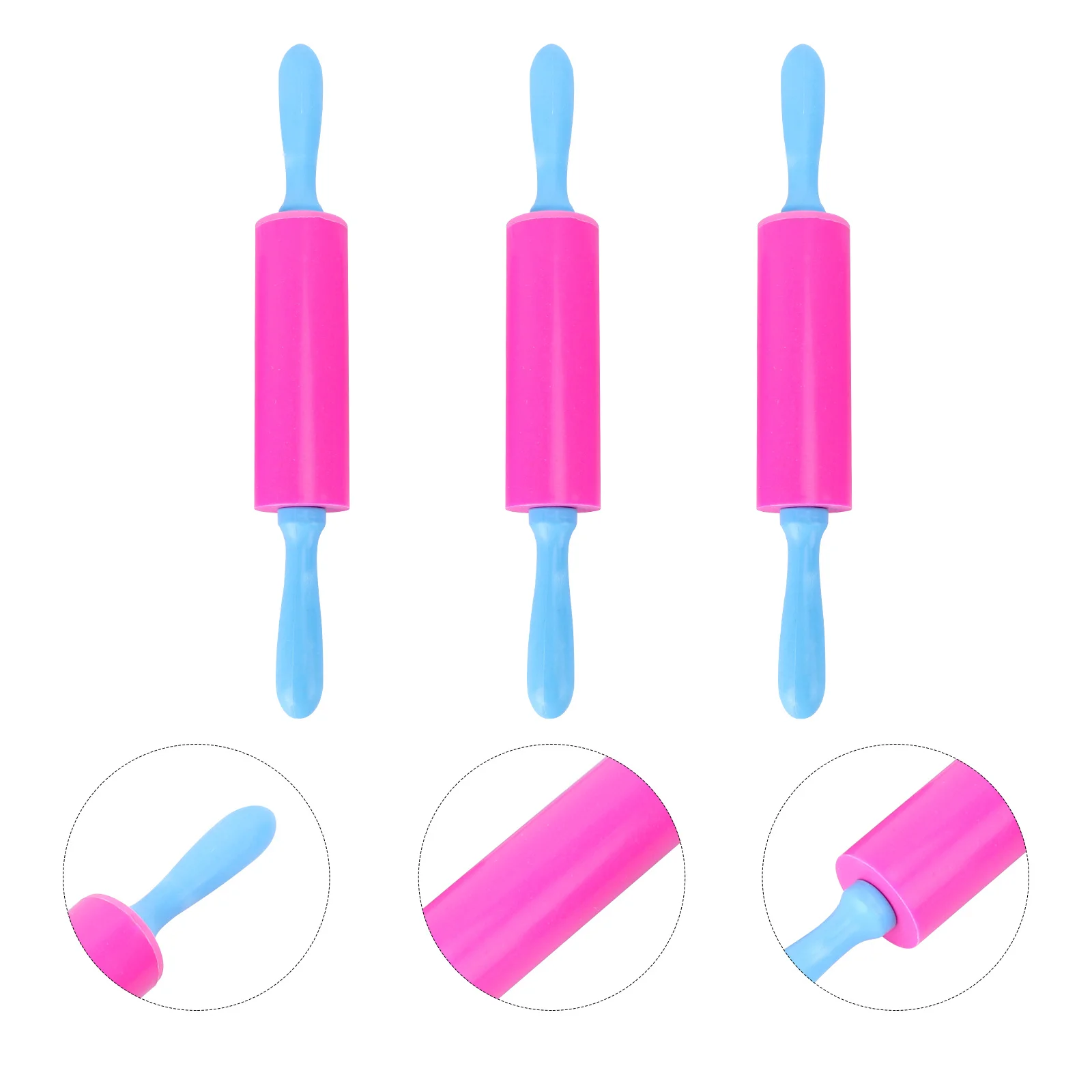 3Pcs Handmade Clay Stick DIY Ultra Light Rolling Pin Modeling Dough Tools Kit Random Color Creative Play for Early Learning DIY