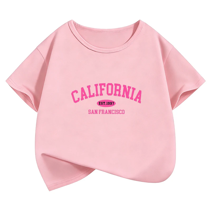 California West Coast San Francisco Letter Shirts Funny Kids Children's T-shirt Boys Girls Casual Top Tee Summer Spring