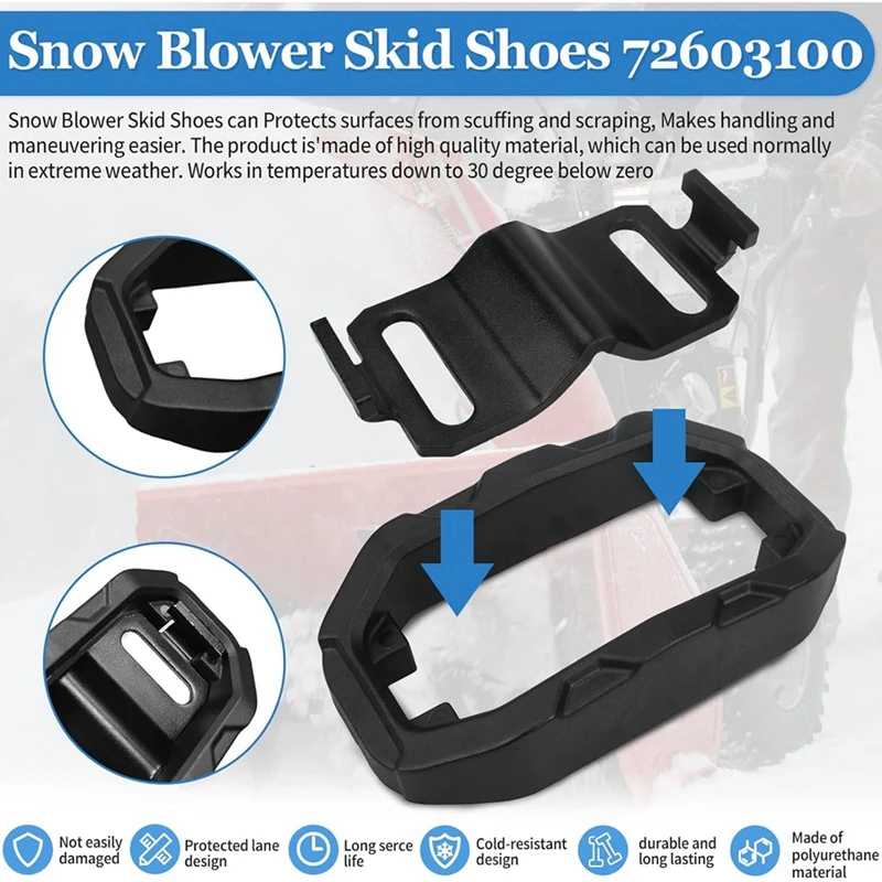 Soplador de nieve para zapatos Ariens, Kit de zapatos de placa deslizante con Hardware de montaje, 72603100, 2 paquetes