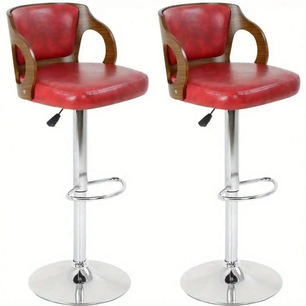 

Bar Stool Set of 2 Beech Barstools Height Adjustable Counter Stools Bar Chairs