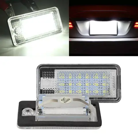 2PCS 18 LED 자동 Canbus 자동차 LED 번호 번호판 라이트 램프 12V 아우디 A3 A4 A6 A8 B6 B7 Q7 자동차 액세서리
